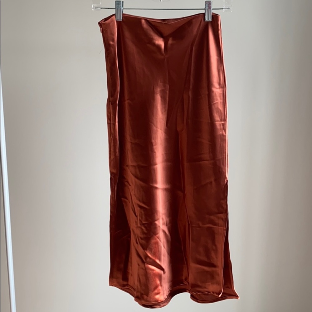 Rust Silk Skirt